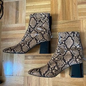 Zara snakeskin print boots